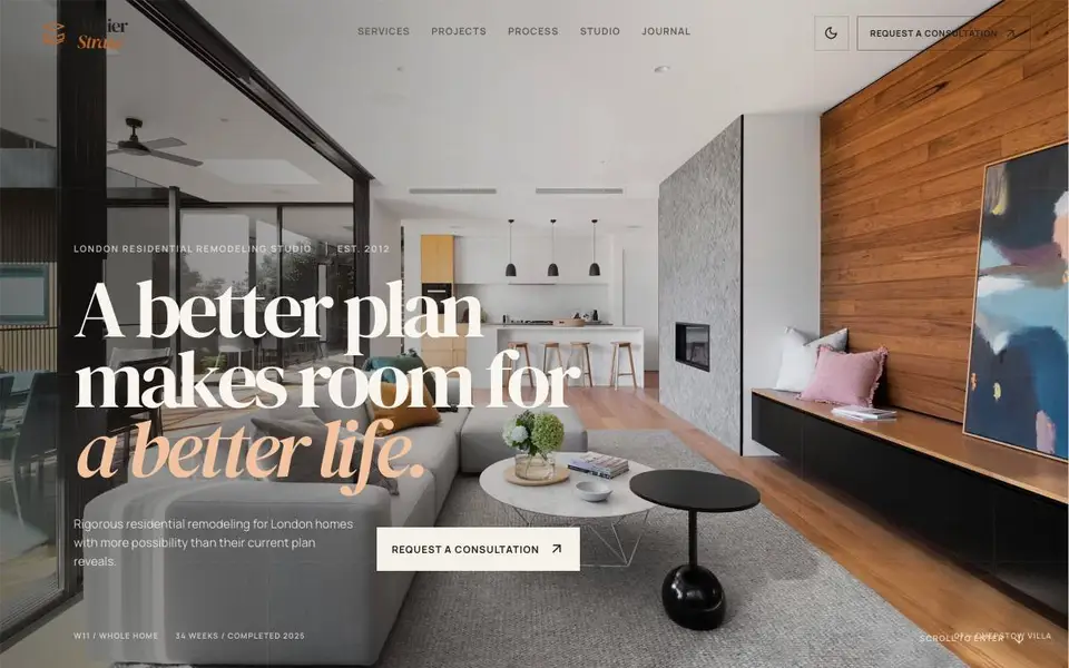 Atelier Strata — Luxury Remodeling Studio website screenshot