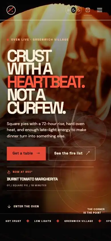 Neo Pizza Bar mobile website preview