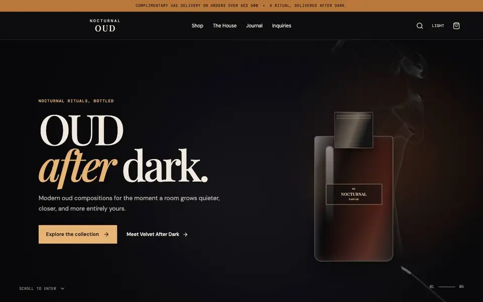 Nocturnal Oud website screenshot