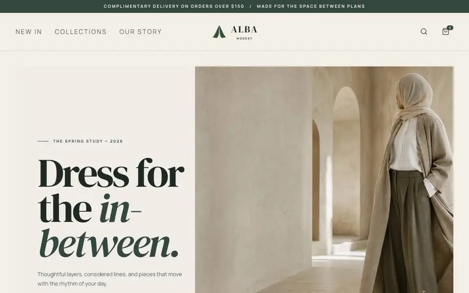 Alba Modest website screenshot