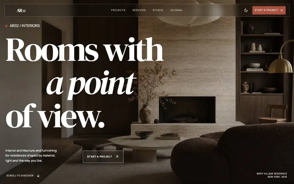 Ar02 Luxury Interior Studio website screenshot