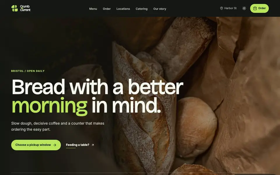 Crumb & Current — Artisan Bakery Website website screenshot