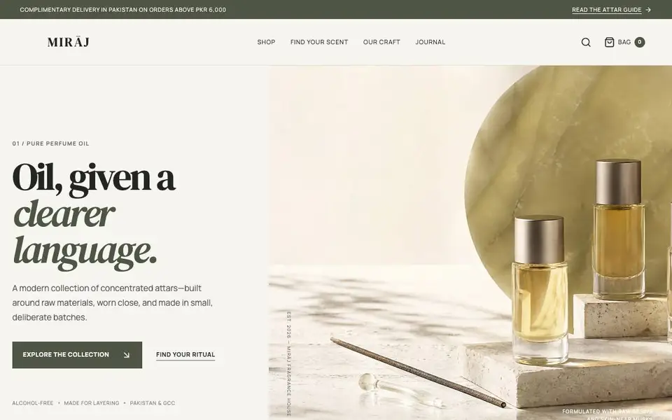 Attar Label website screenshot