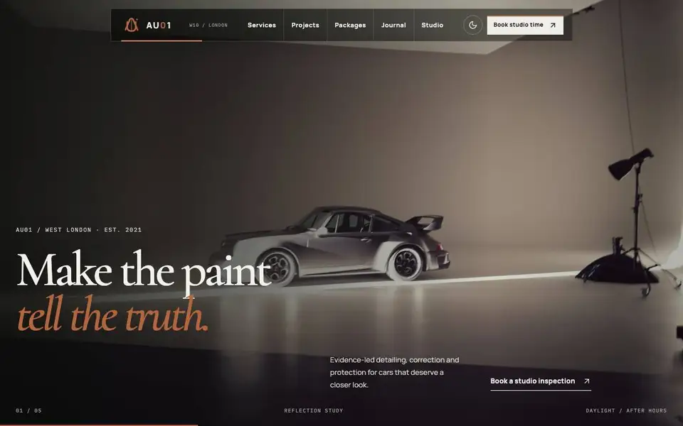 Au01 Luxury Detailing Studio website screenshot