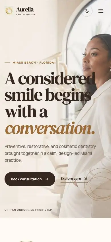 Aurelia Dental Group mobile website preview