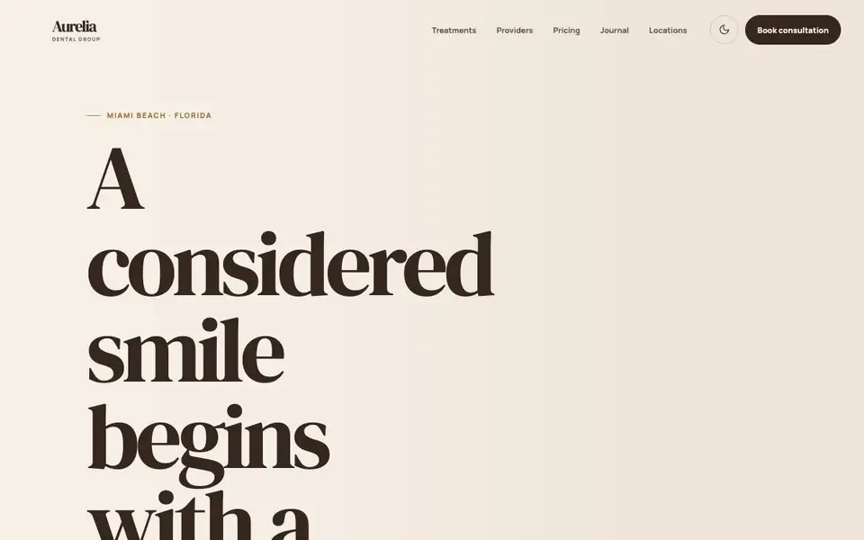Aurelia Dental Group website screenshot