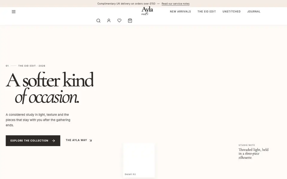 Ayla Pret website screenshot