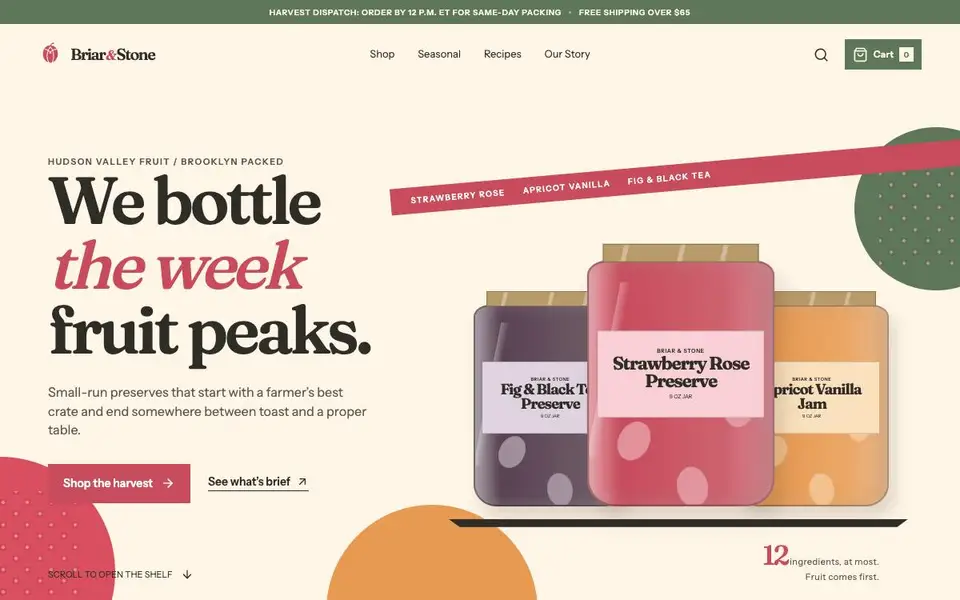 Briar & Stone — Small-Batch Preserves website screenshot