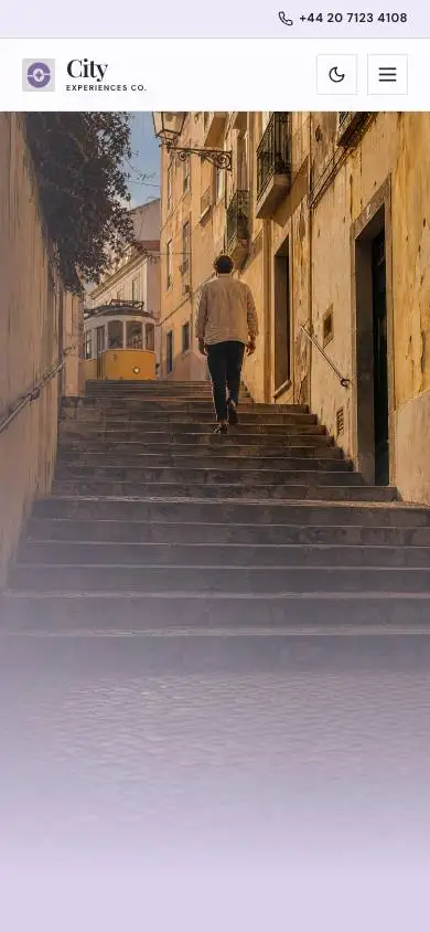 City Experiences Company mobile website preview