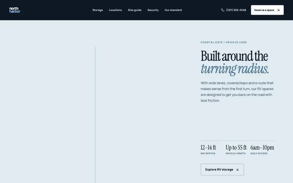 North Harbor Storage interior page and content preview