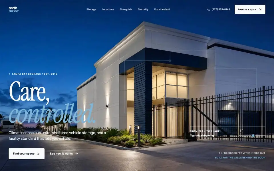 North Harbor Storage website screenshot