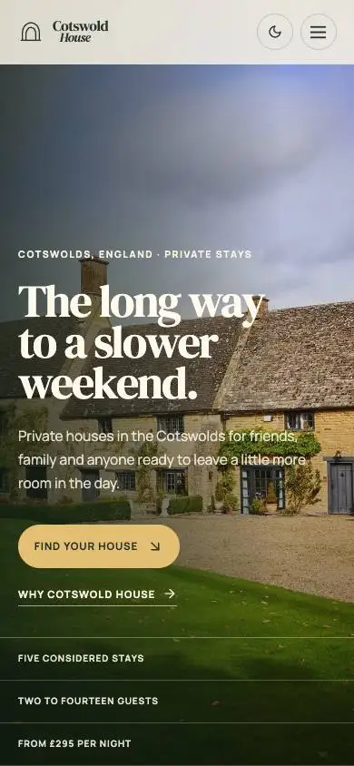 Cotswold House — Luxury Vacation Rental Portfolio mobile website preview