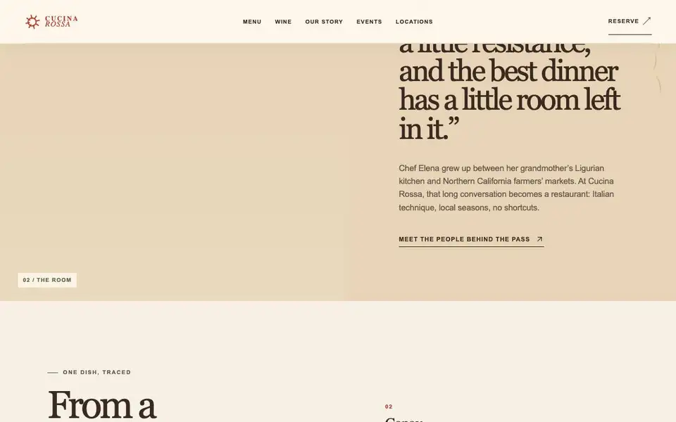 Cucina Rossa interior page and content preview