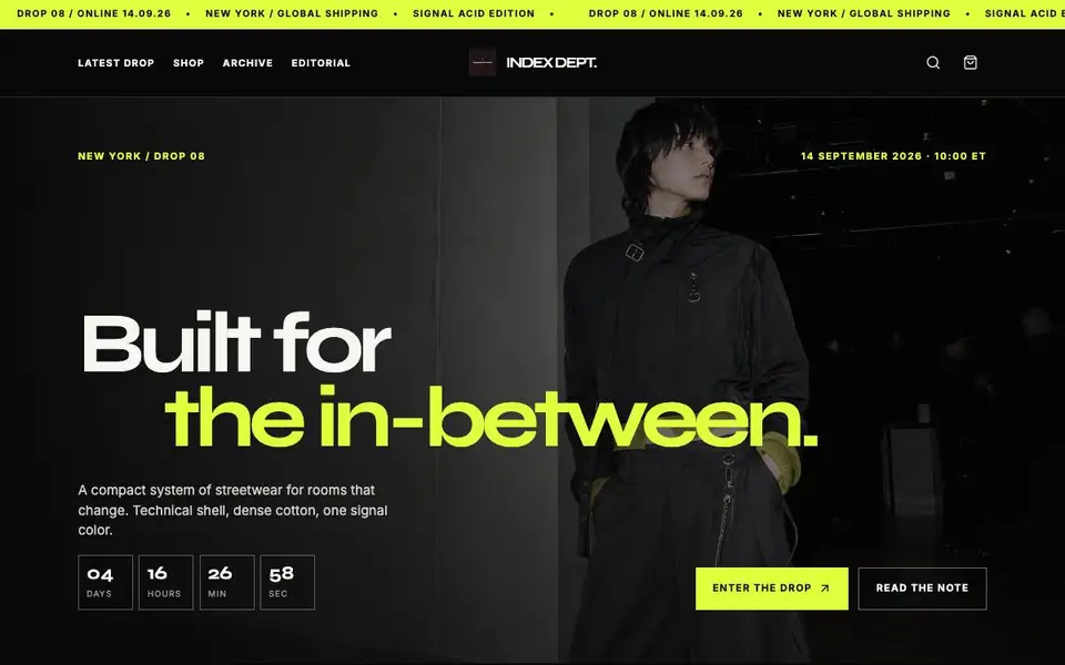 Ec D13 Streetwear Drop Store website screenshot