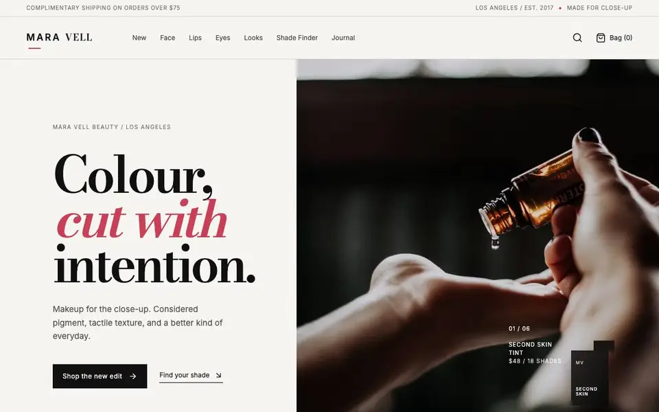 Editorial Makeup House website screenshot