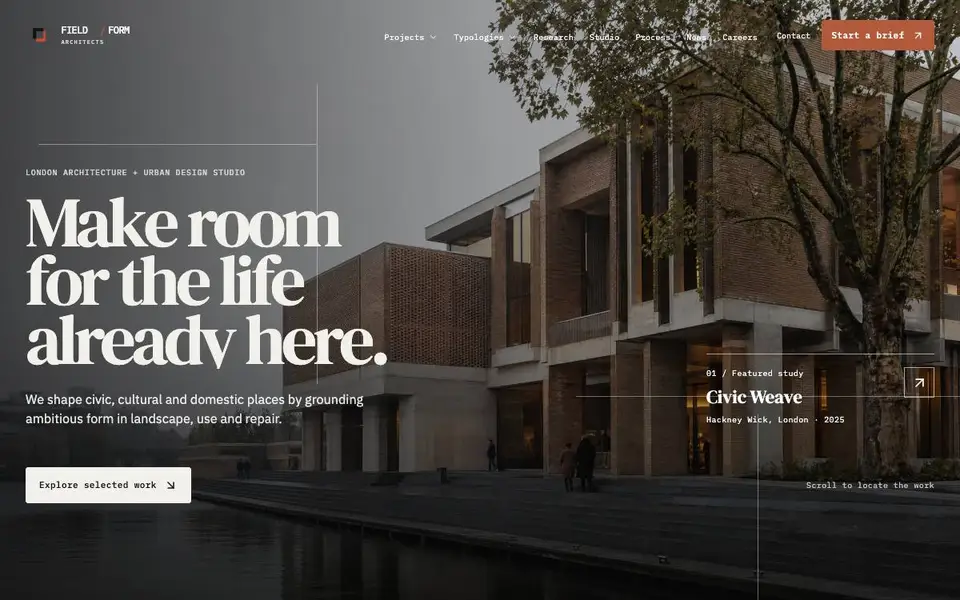 Field & Form Architects website screenshot