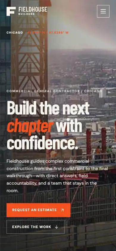 Fieldhouse Builders mobile website preview