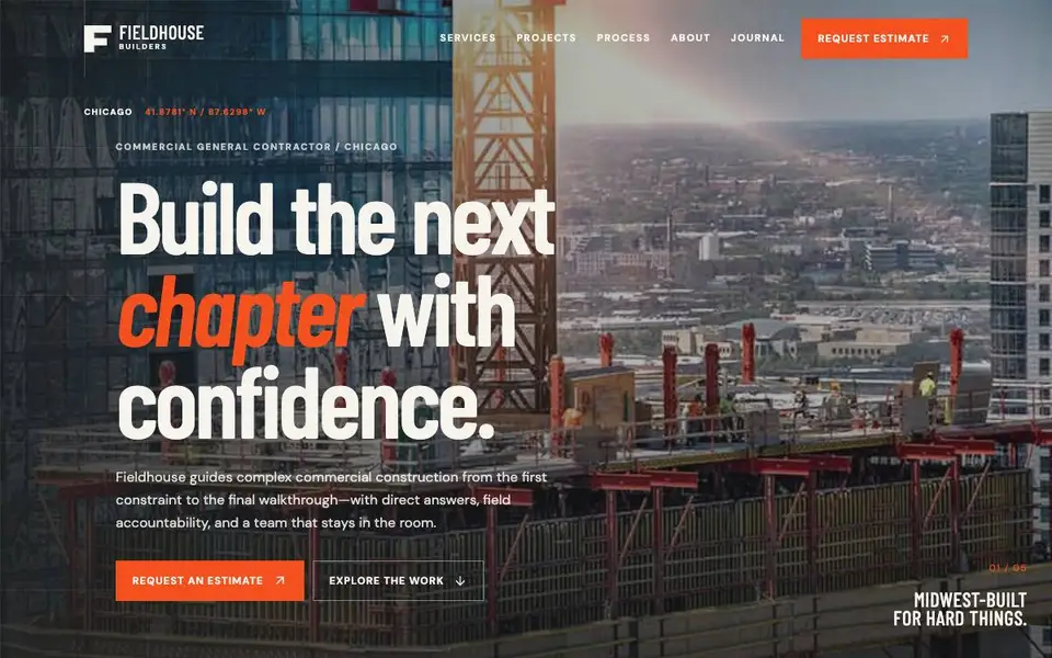 Fieldhouse Builders website screenshot
