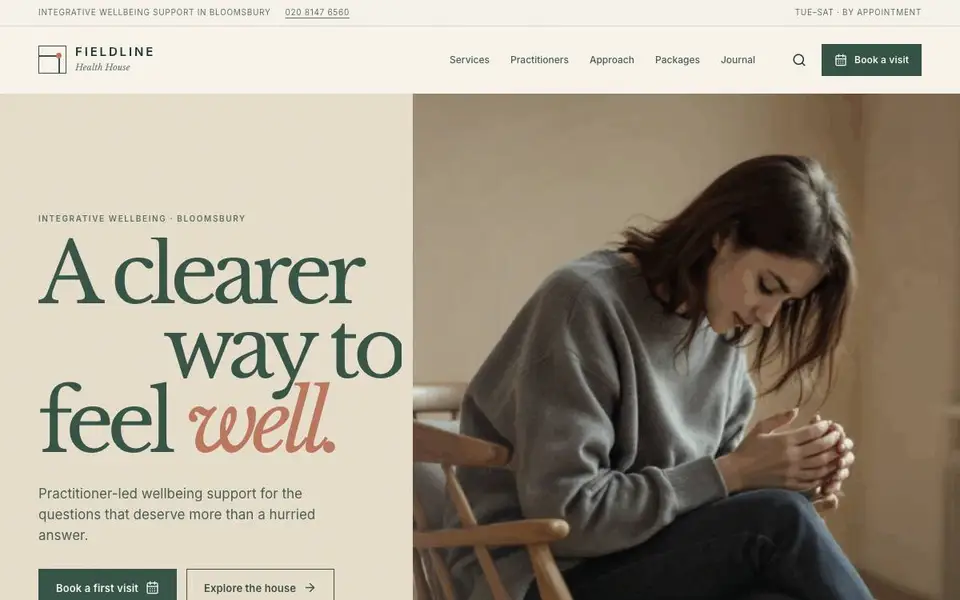 Fieldline Health House website screenshot
