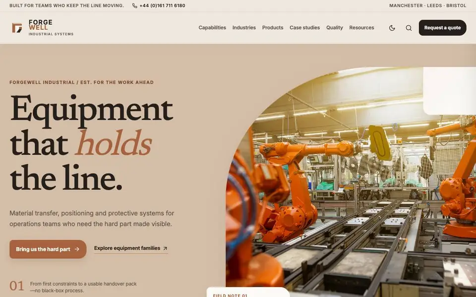 Forgewell Industrial website screenshot