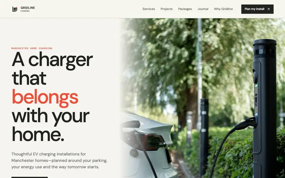 Gridline Charge website screenshot