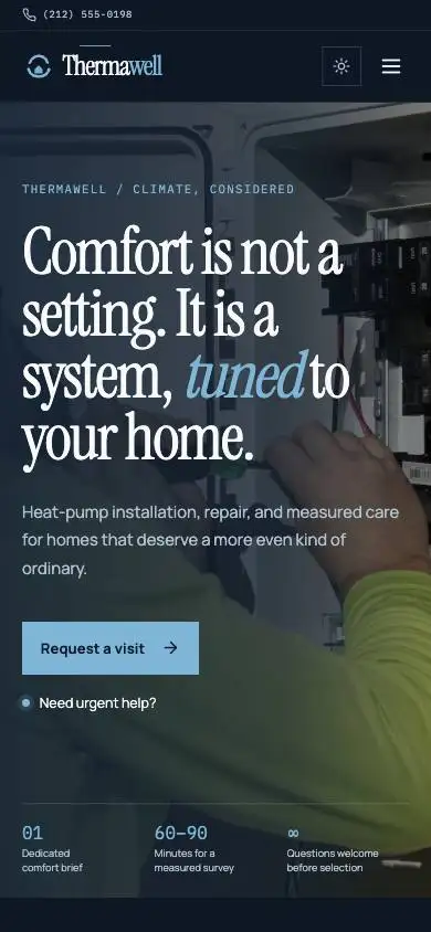 Thermawell Heat Pump Specialists mobile website preview
