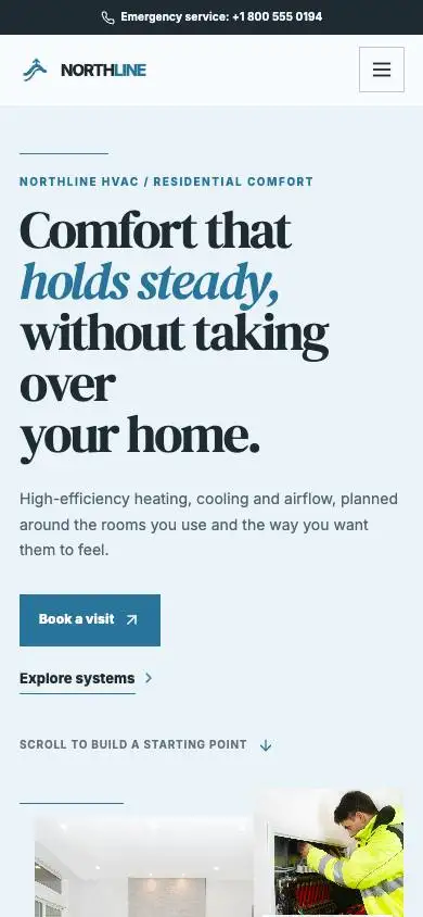 Northline HVAC — High-Efficiency Comfort mobile website preview