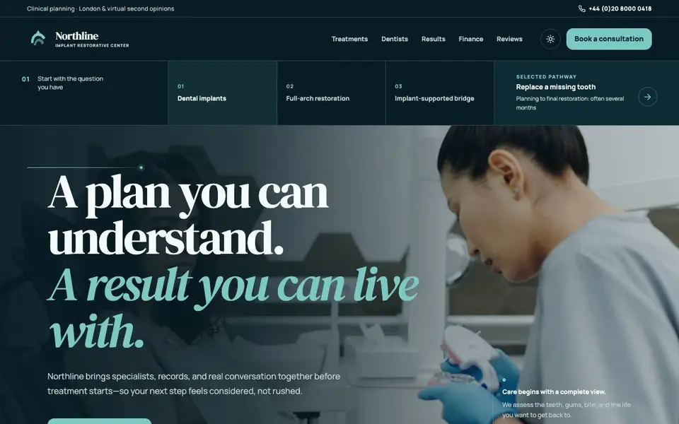 Northline Implant Restorative Center website screenshot