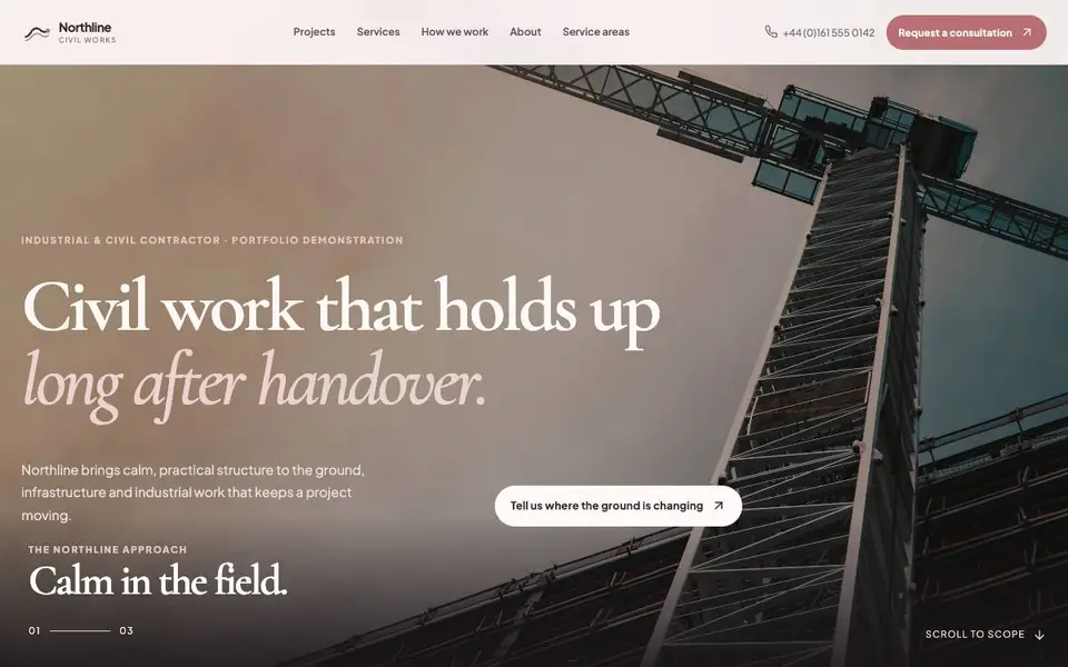 Northline Civil Works website screenshot