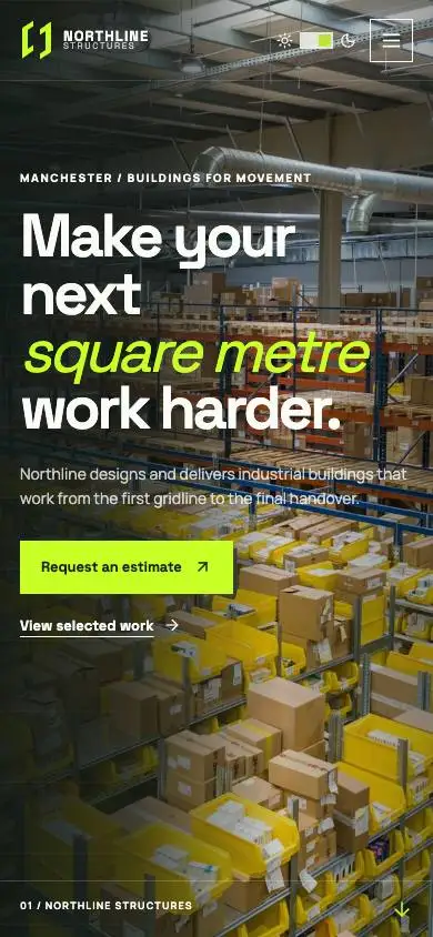 Northline Structures — Industrial Warehouse Builder mobile website preview
