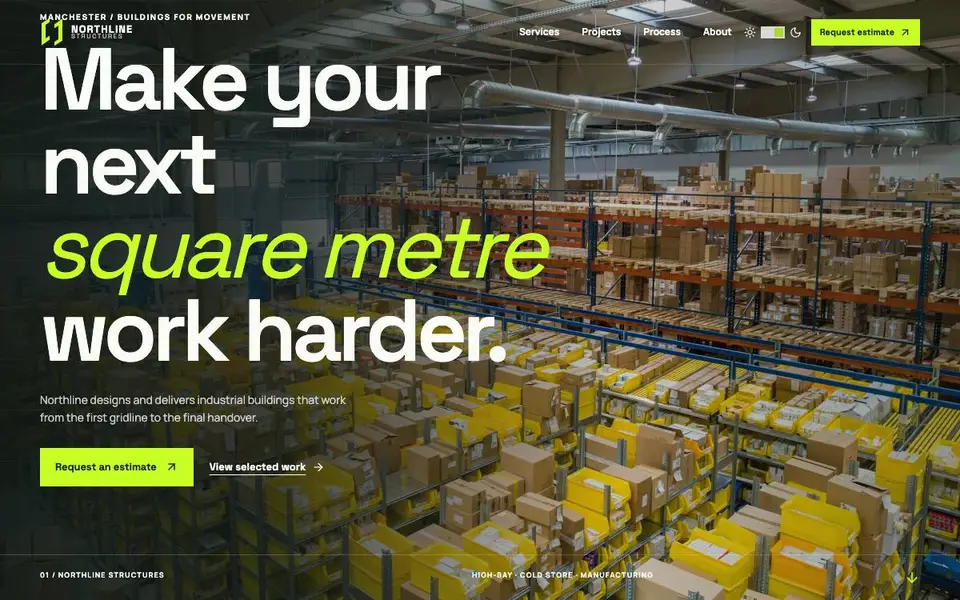 Northline Structures — Industrial Warehouse Builder website screenshot