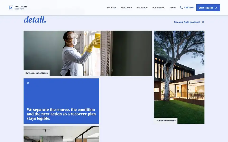 Northline Recovery — Insurance-Ready Restoration interior page and content preview