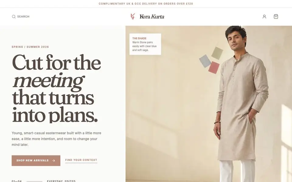 Kora Kurta website screenshot