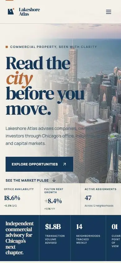 Lakeshore Atlas mobile website preview