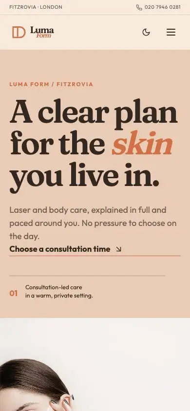 Luma Form — Laser Body Clinic mobile website preview
