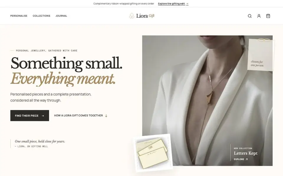 Liora Gift website screenshot