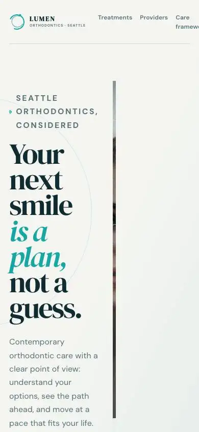 Lumen Orthodontics mobile website preview