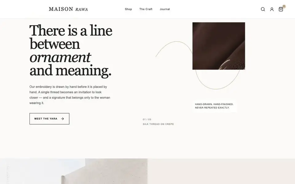 Maison Rawa interior page and content preview
