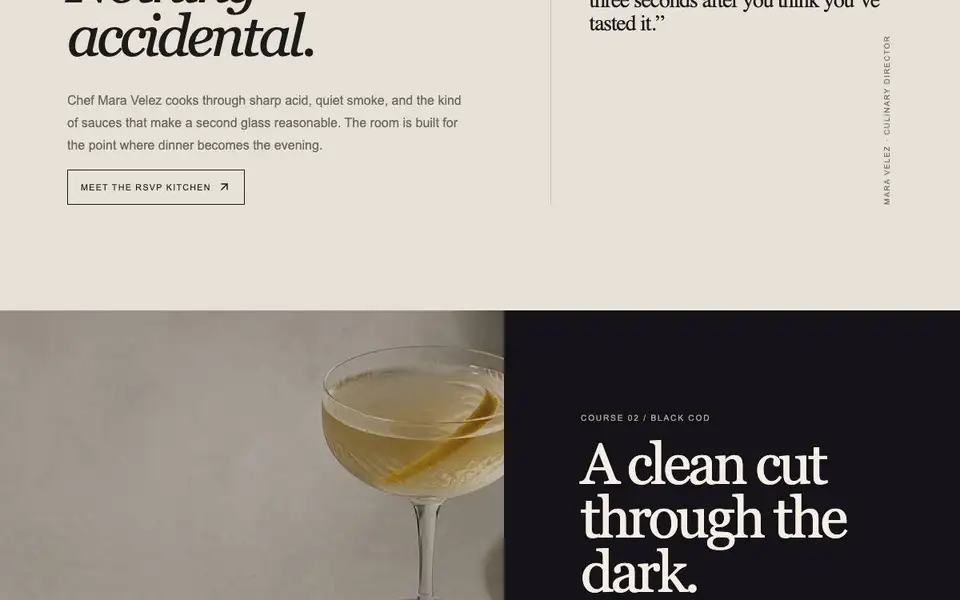 Modern Cocktail Dining interior page and content preview