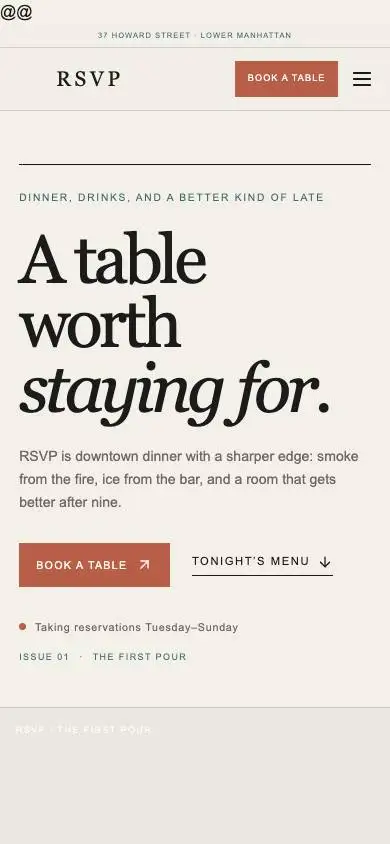 Modern Cocktail Dining mobile website preview