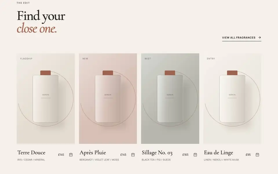 Modern Fragrance Maison interior page and content preview