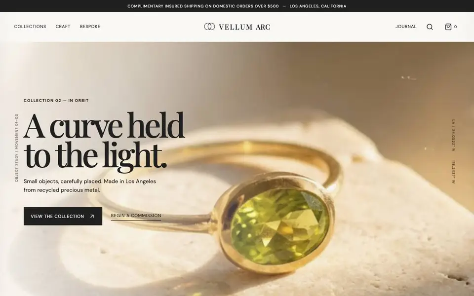 Aster & Vale — Modern Fine Jewelry Storefront website screenshot