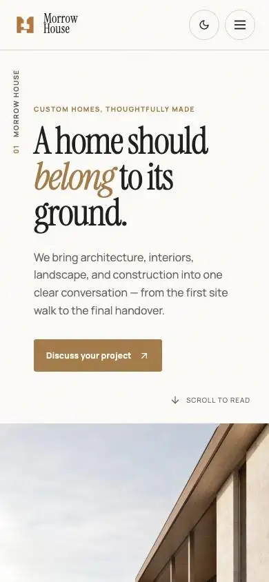 Morrow House — Luxury Custom Homes mobile website preview