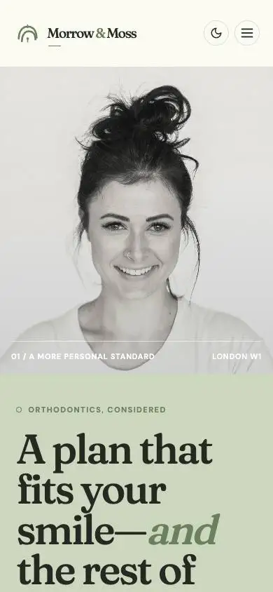 Morrow & Moss Orthodontics mobile website preview