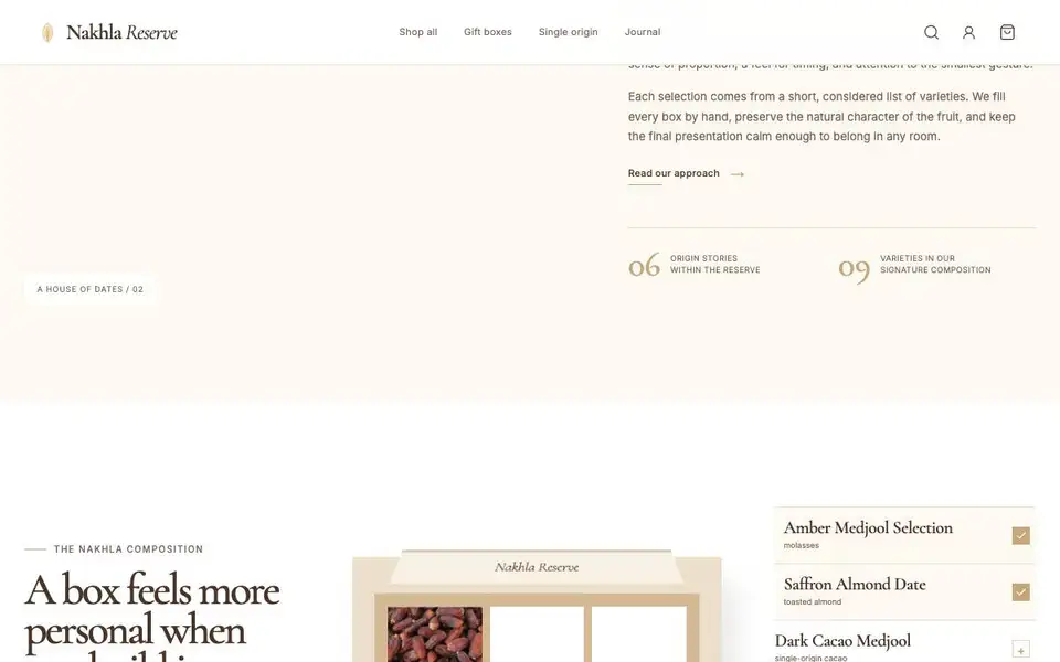 Nakhla Reserve interior page and content preview