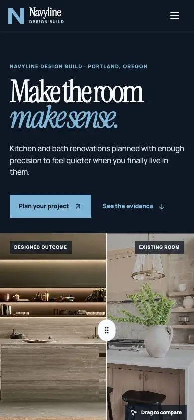 Navyline Design Build mobile website preview