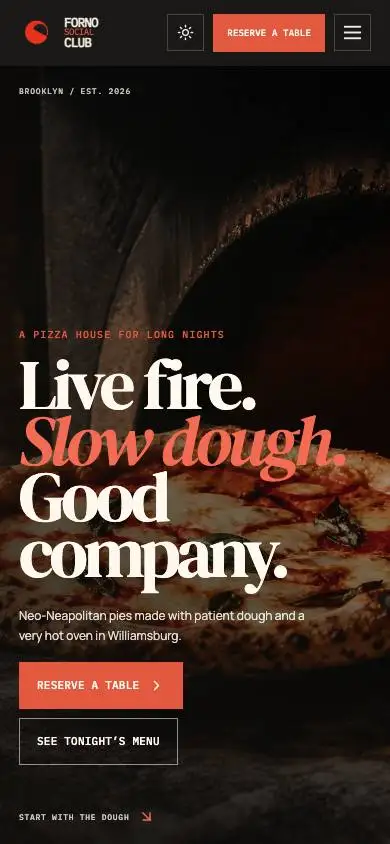 Neo Neapolitan Pizza House mobile website preview