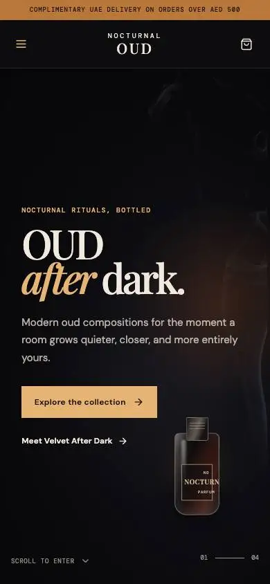 Nocturnal Oud mobile website preview