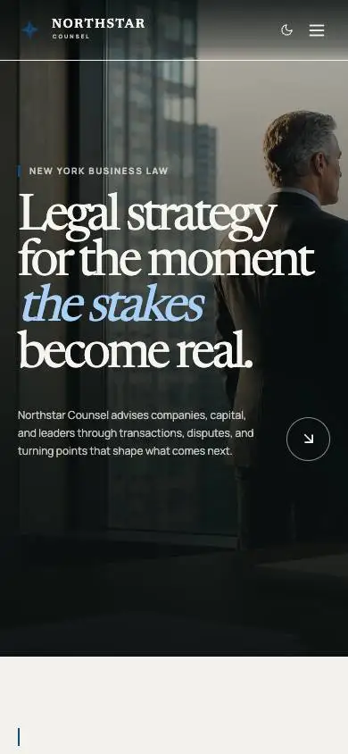 Northstar Counsel mobile website preview