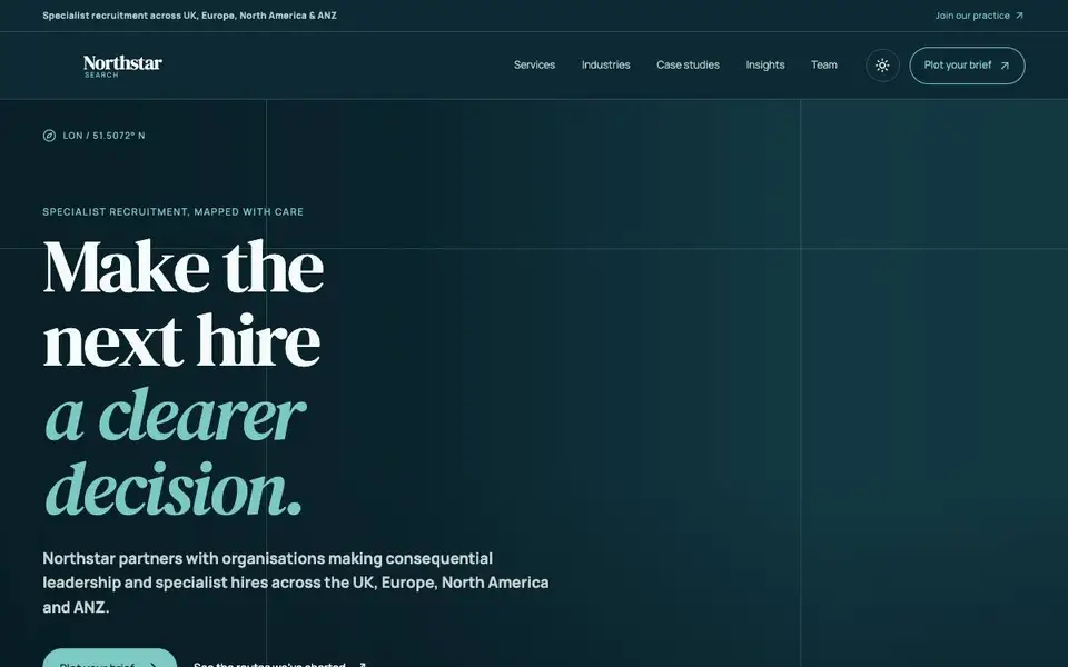 Northstar Search — Specialist Recruitment Agency website screenshot